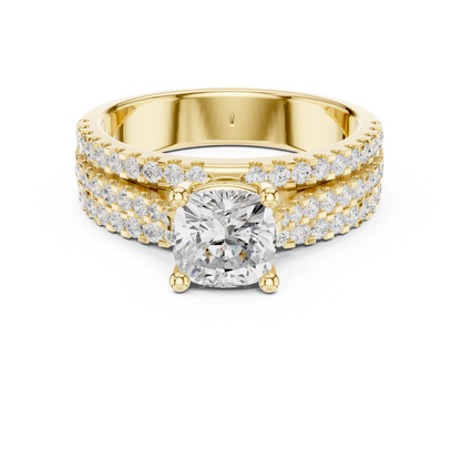 Round Pave Lab Grown Diamond Ring