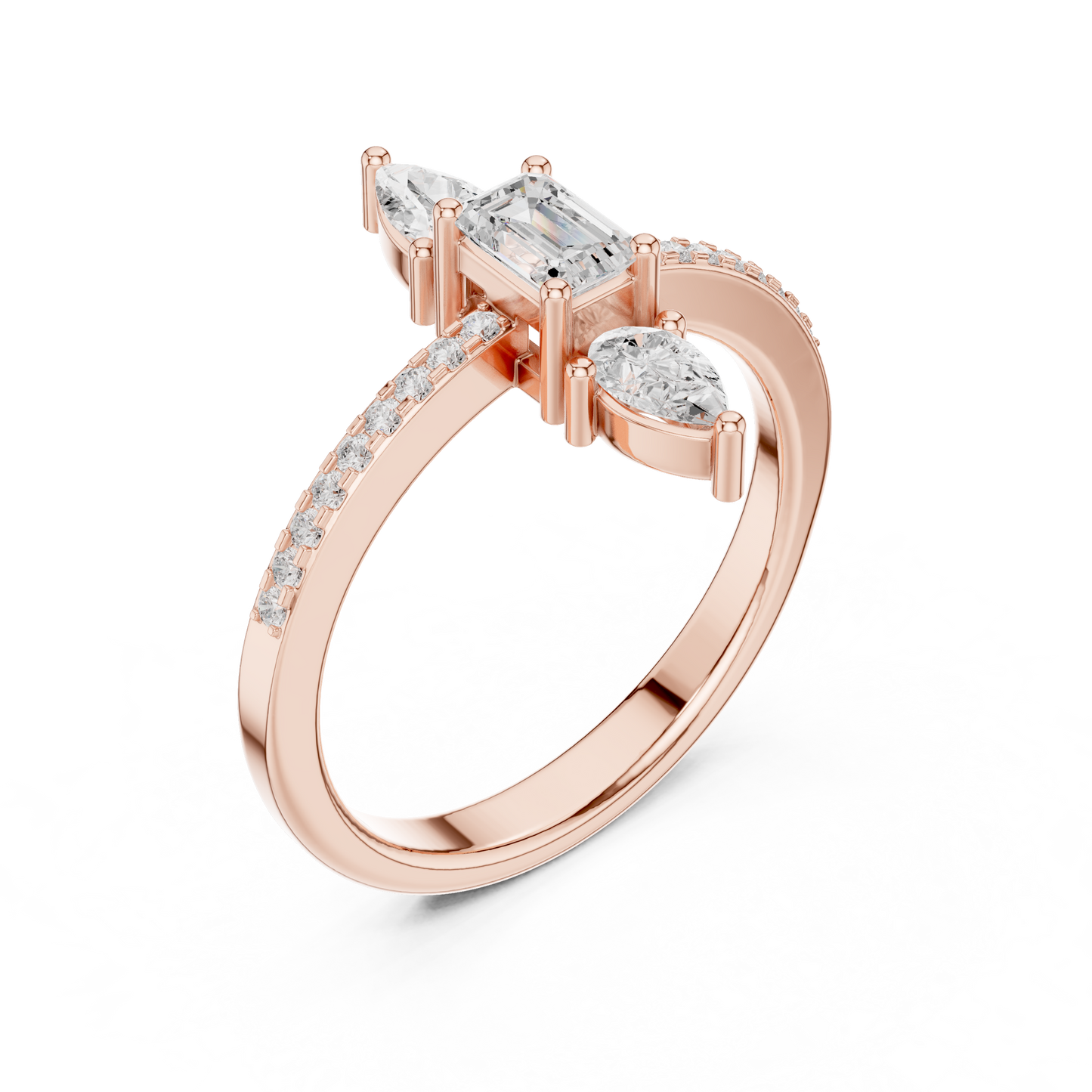 Round Three Stone Lab Grown Diamond Ring