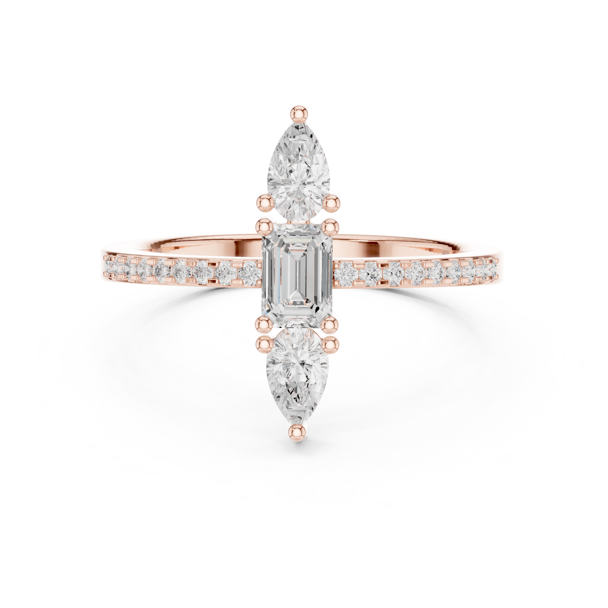 Round Three Stone Lab Grown Diamond Ring