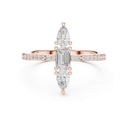 Round Three Stone Lab Grown Diamond Ring