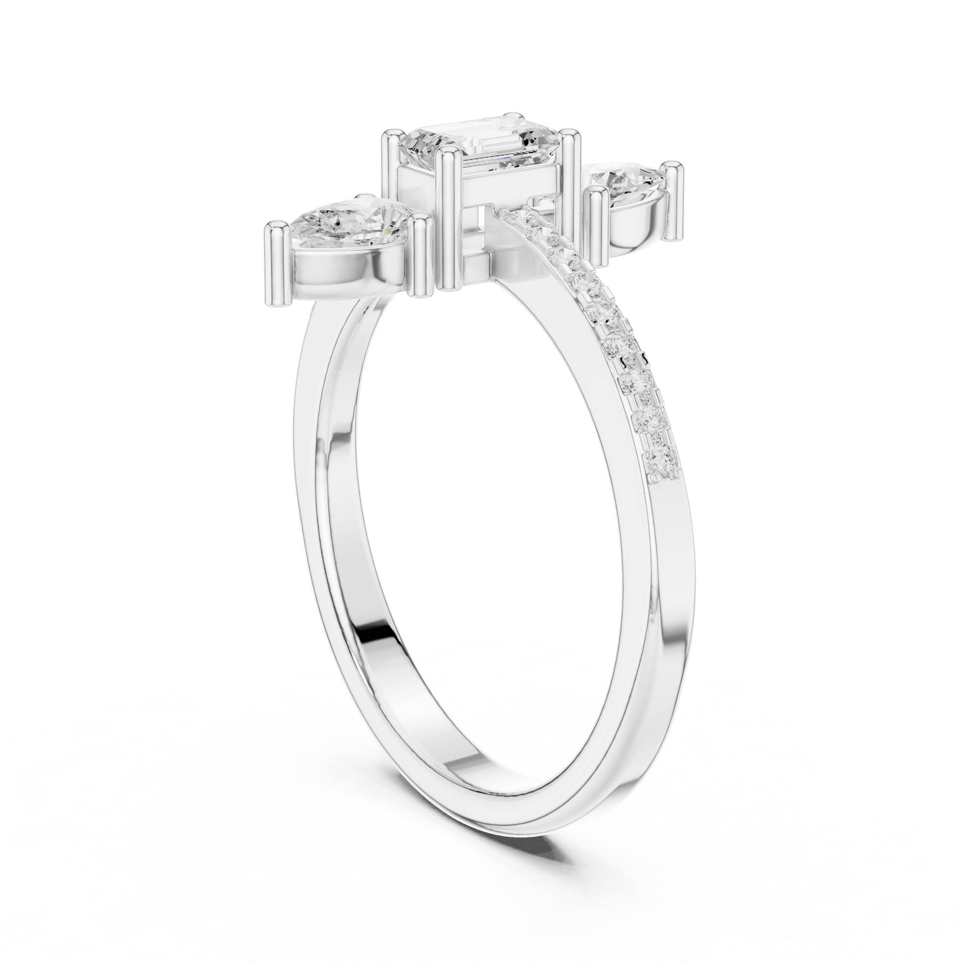Round Three Stone Lab Grown Diamond Ring