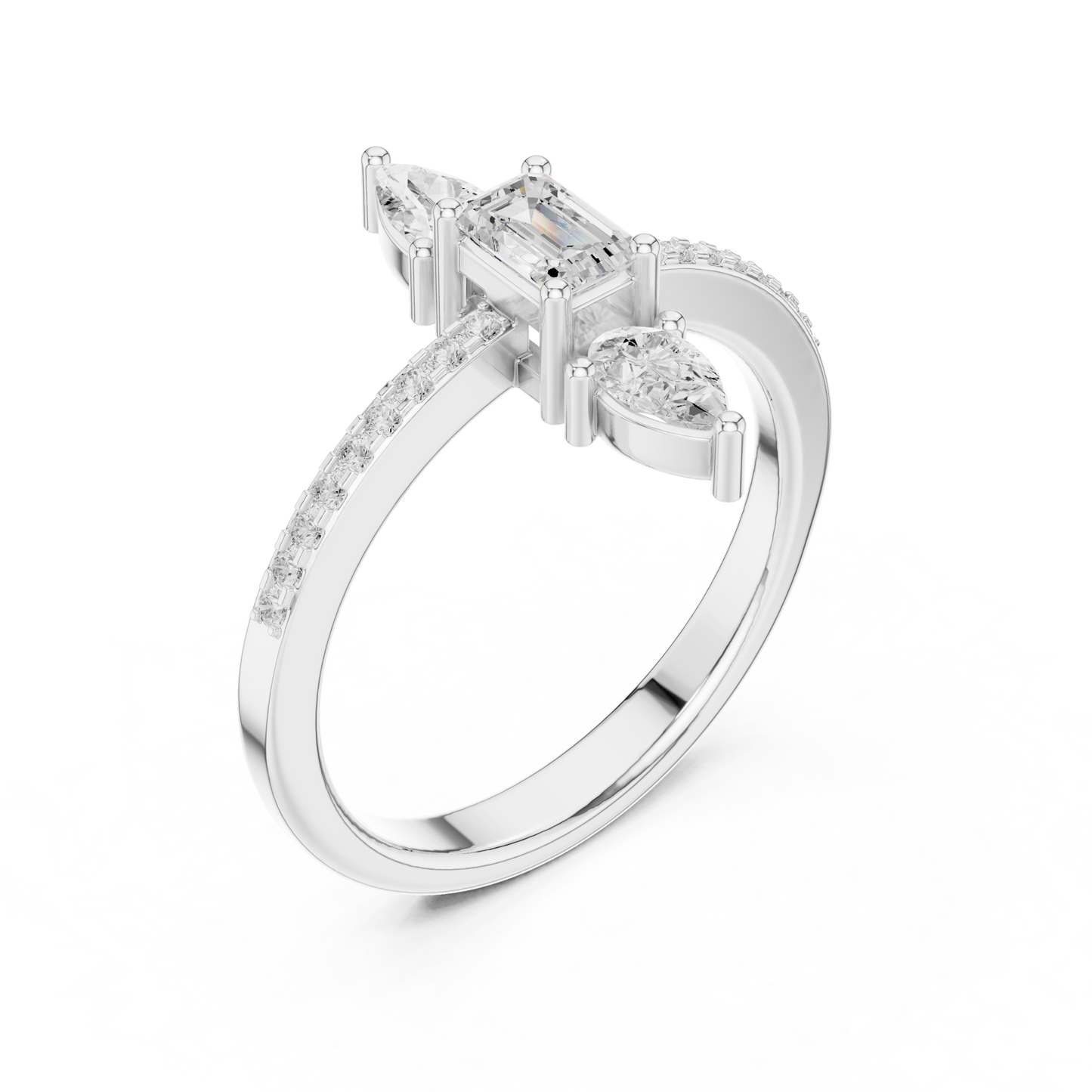 Round Three Stone Lab Grown Diamond Ring