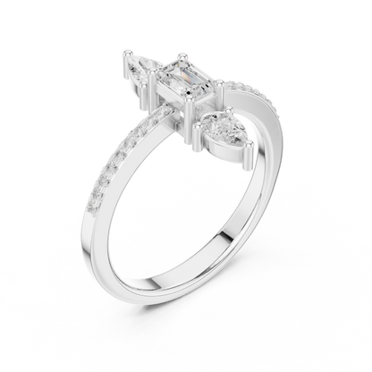 Round Three Stone Lab Grown Diamond Ring