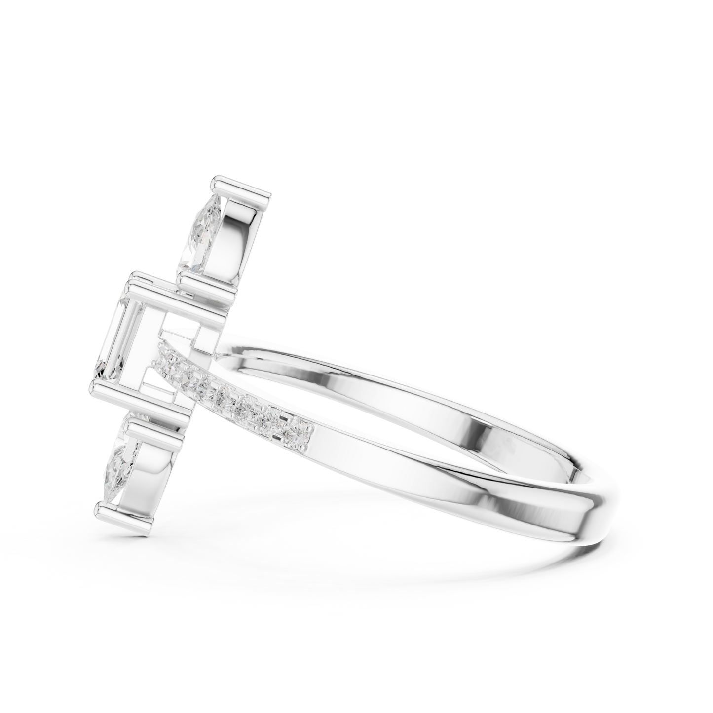 Round Three Stone Lab Grown Diamond Ring