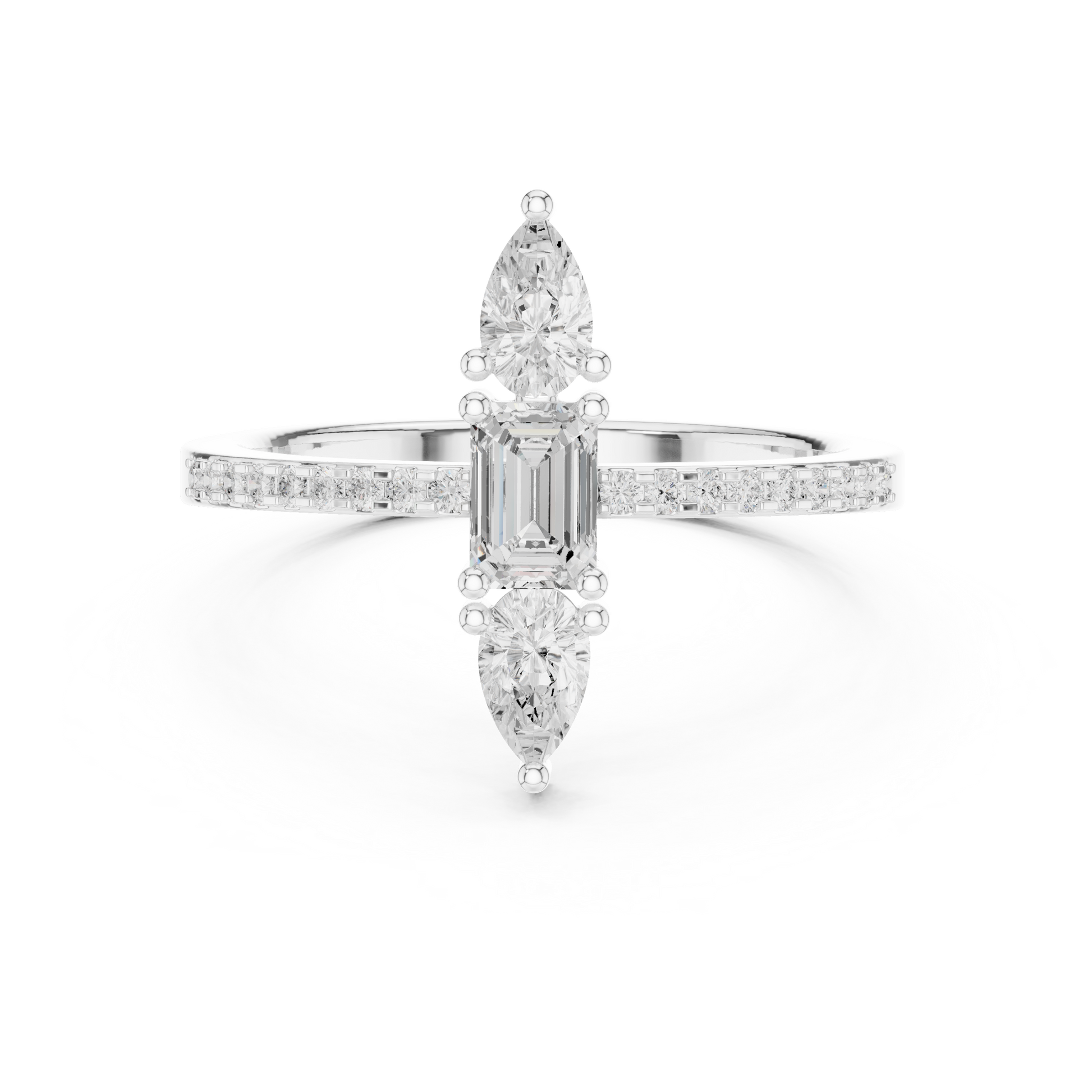 Round Three Stone Lab Grown Diamond Ring