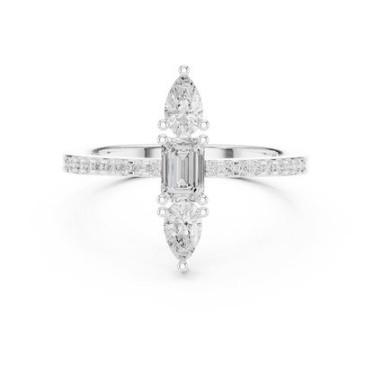 Round Three Stone Lab Grown Diamond Ring