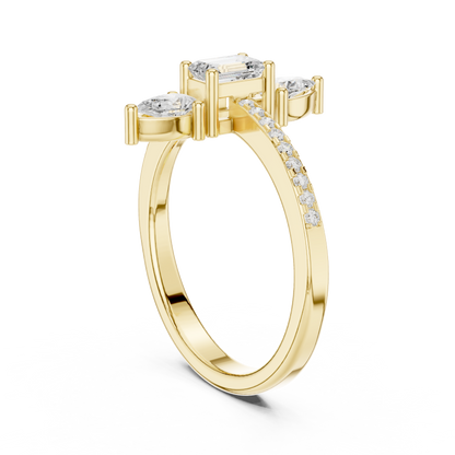Round Three Stone Lab Grown Diamond Ring