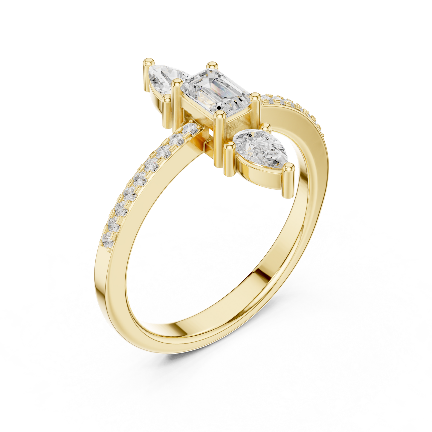Round Three Stone Lab Grown Diamond Ring