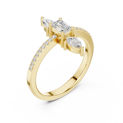 Round Three Stone Lab Grown Diamond Ring