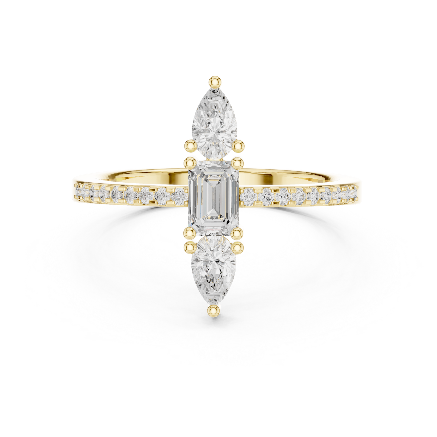 Round Three Stone Lab Grown Diamond Ring