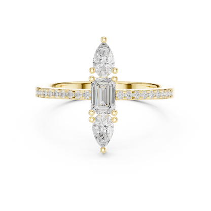 Round Three Stone Lab Grown Diamond Ring