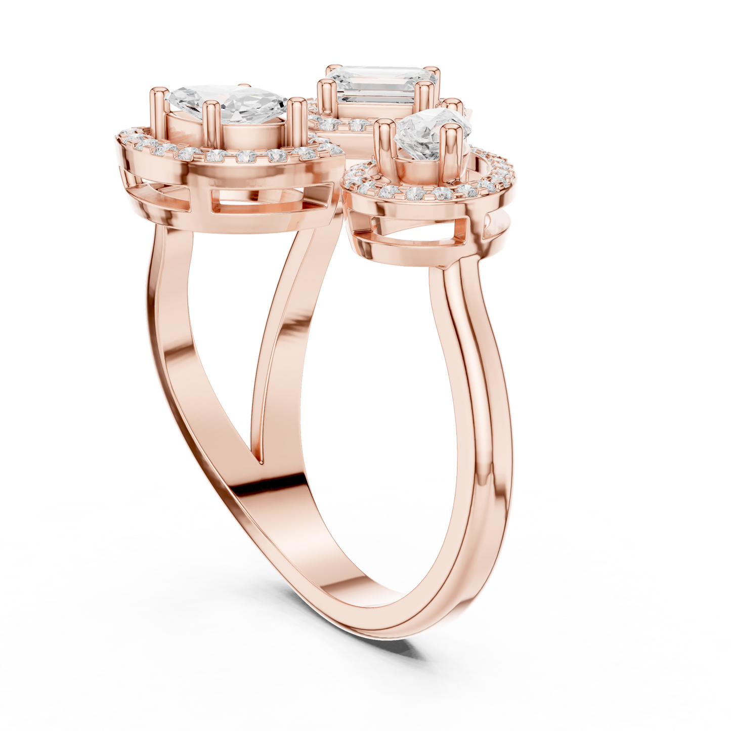 Mixed Shape Lab Grown Diamond Halo Ring