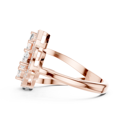 Mixed Shape Lab Grown Diamond Halo Ring
