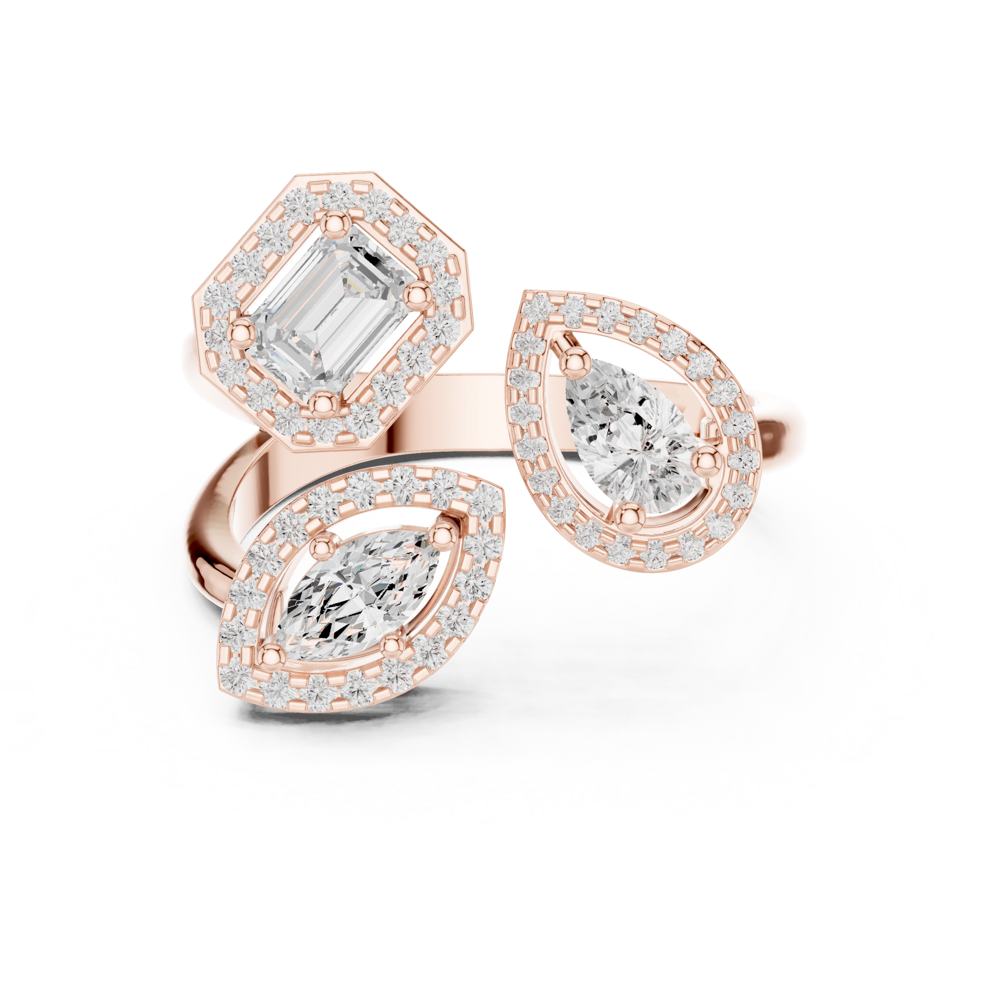 Mixed Shape Lab Grown Diamond Halo Ring