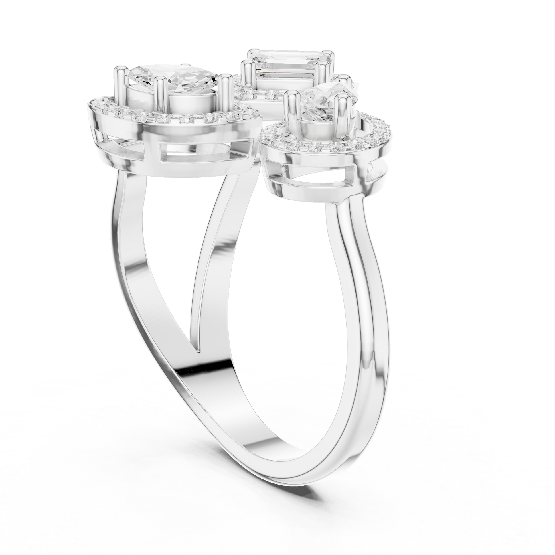 Mixed Shape Lab Grown Diamond Halo Ring