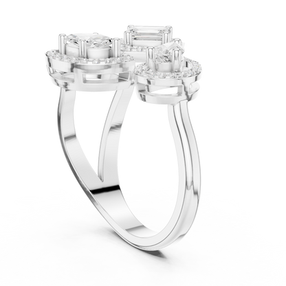 Mixed Shape Lab Grown Diamond Halo Ring