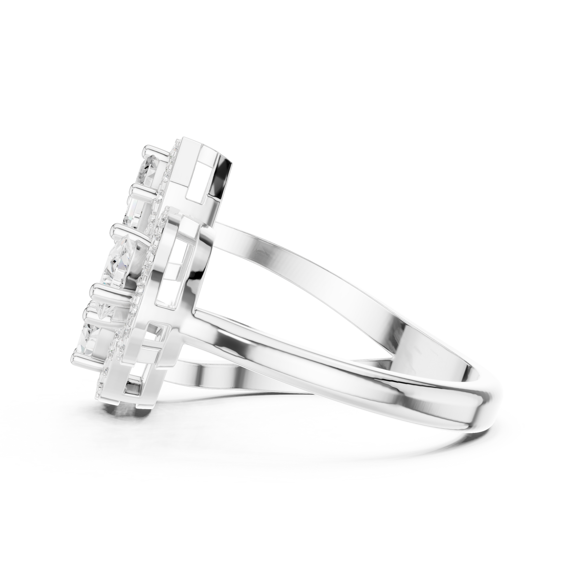 Mixed Shape Lab Grown Diamond Halo Ring