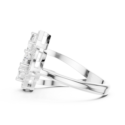 Mixed Shape Lab Grown Diamond Halo Ring