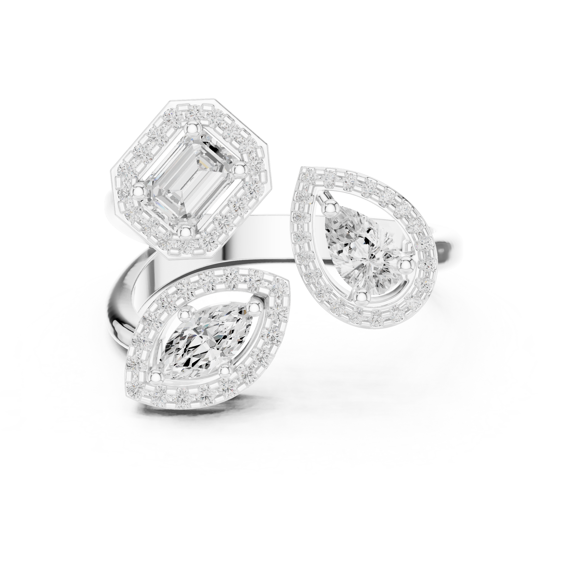 Mixed Shape Lab Grown Diamond Halo Ring