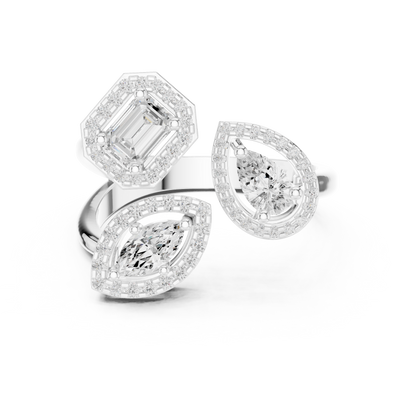 Mixed Shape Lab Grown Diamond Halo Ring