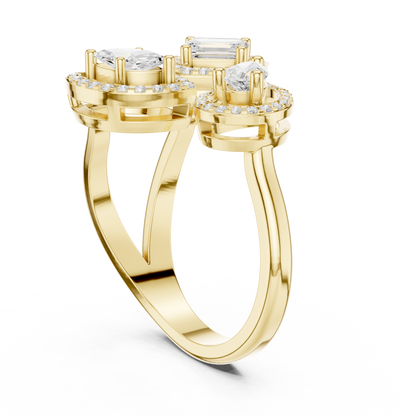 Mixed Shape Lab Grown Diamond Halo Ring