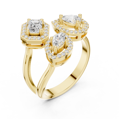Mixed Shape Lab Grown Diamond Halo Ring