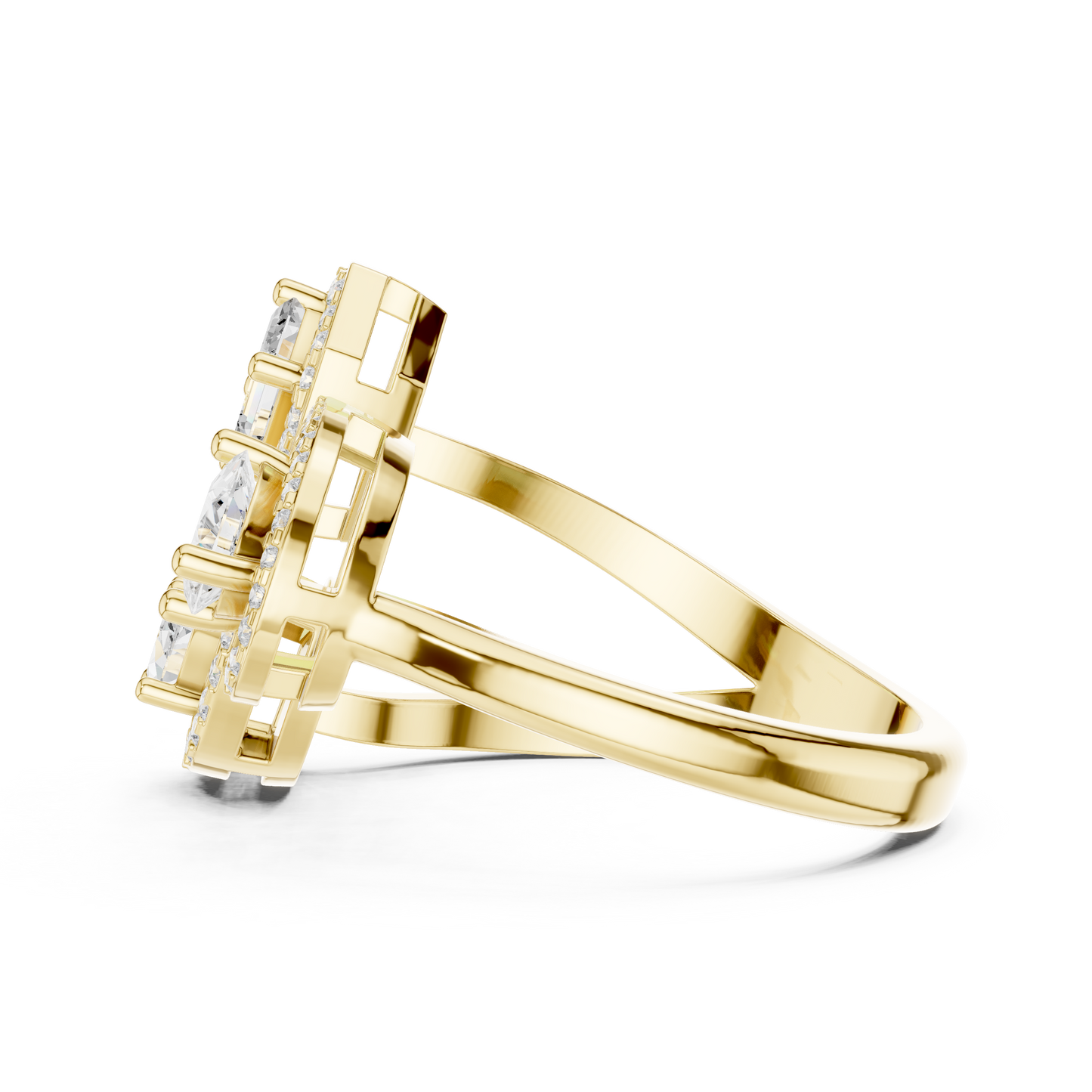 Mixed Shape Lab Grown Diamond Halo Ring