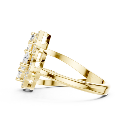 Mixed Shape Lab Grown Diamond Halo Ring