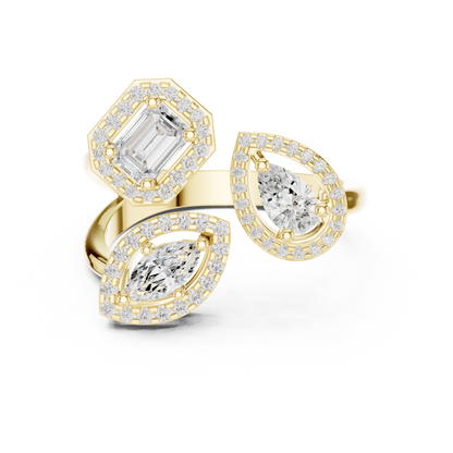Mixed Shape Lab Grown Diamond Halo Ring