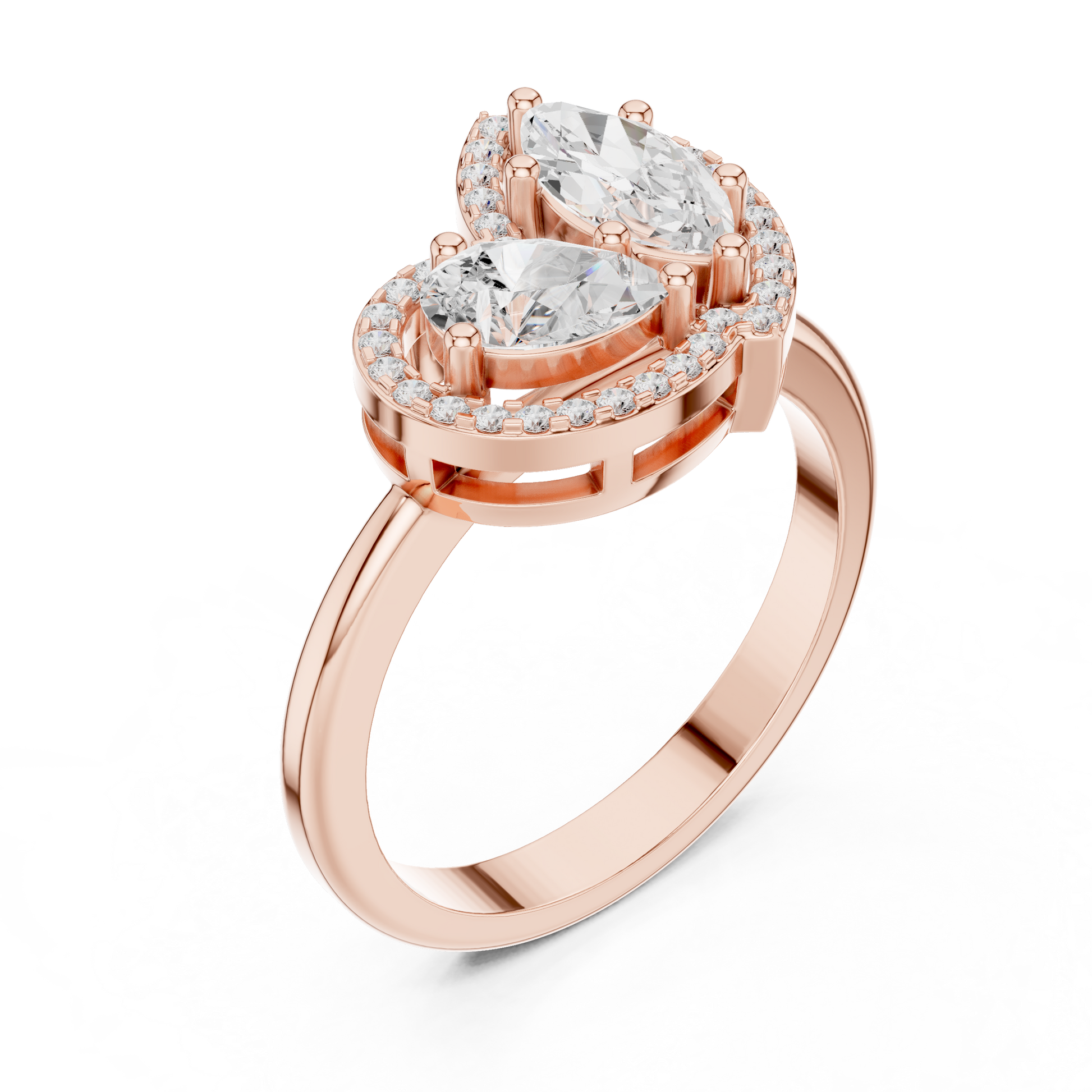 Mixed Shape Lab Grown Diamond Halo Ring