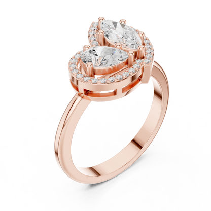 Mixed Shape Lab Grown Diamond Halo Ring