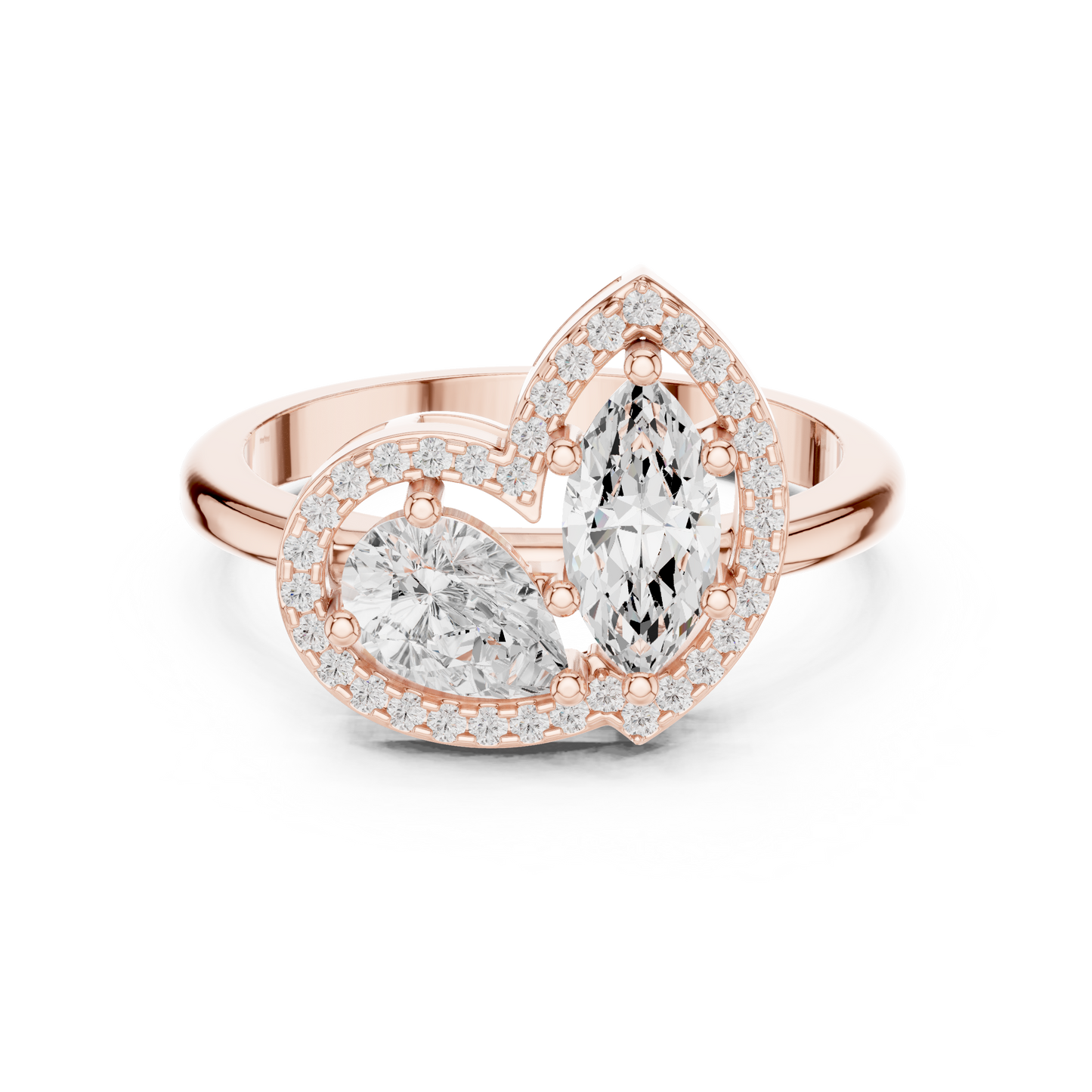 Mixed Shape Lab Grown Diamond Halo Ring
