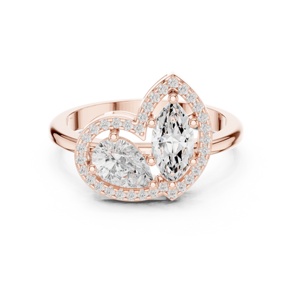 Mixed Shape Lab Grown Diamond Halo Ring