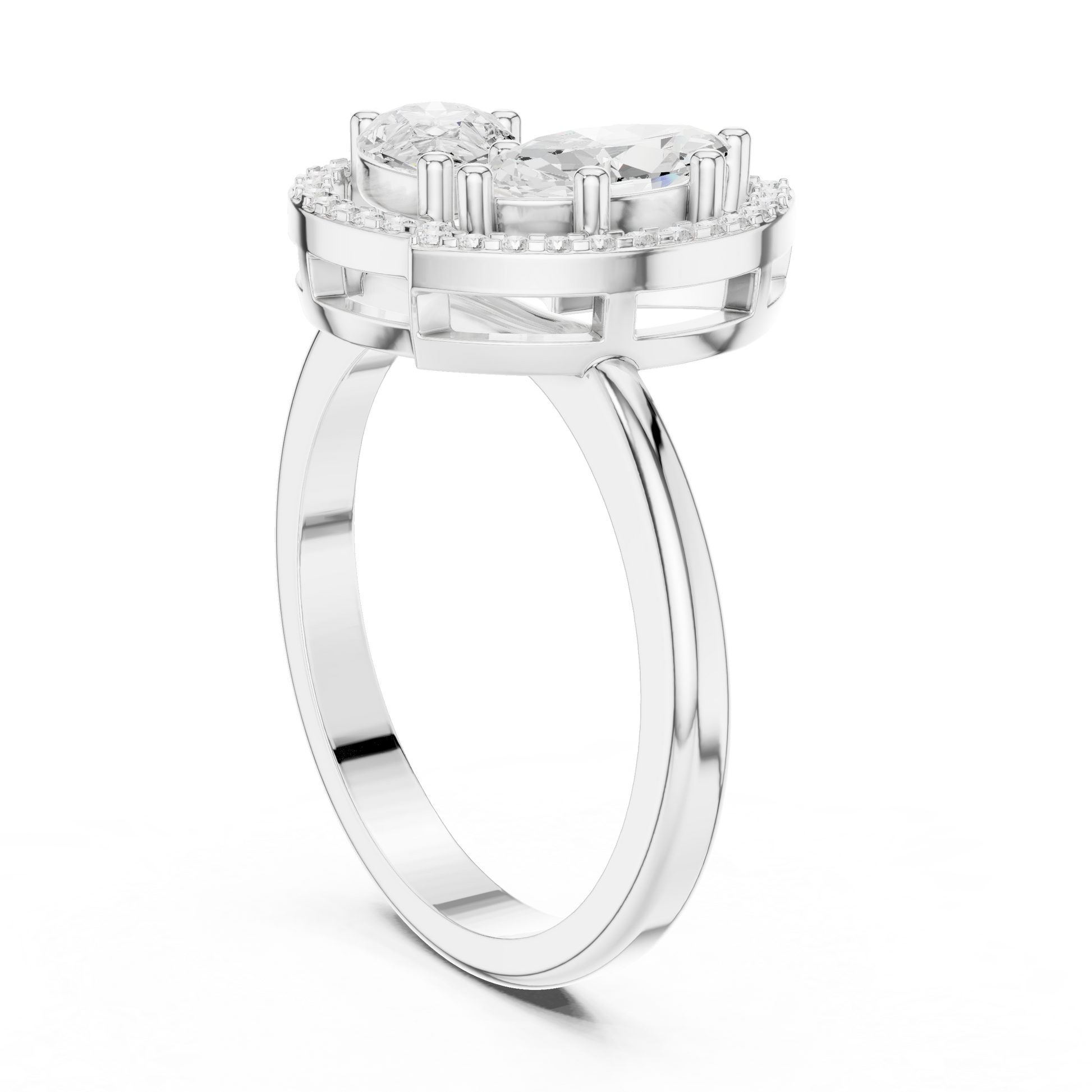 Mixed Shape Lab Grown Diamond Halo Ring