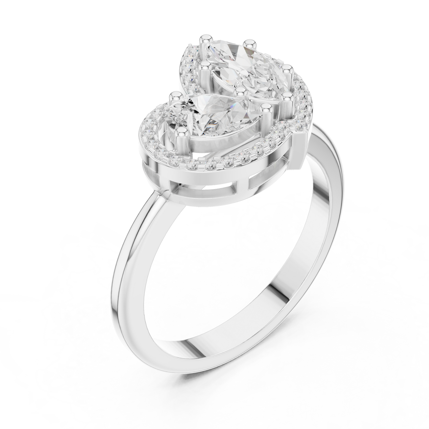 Mixed Shape Lab Grown Diamond Halo Ring