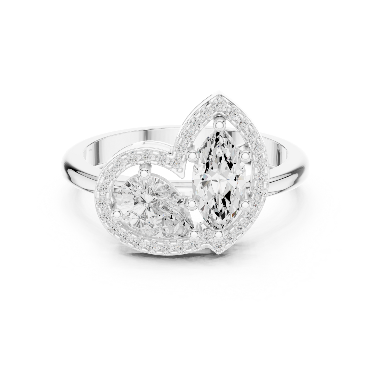 Mixed Shape Lab Grown Diamond Halo Ring