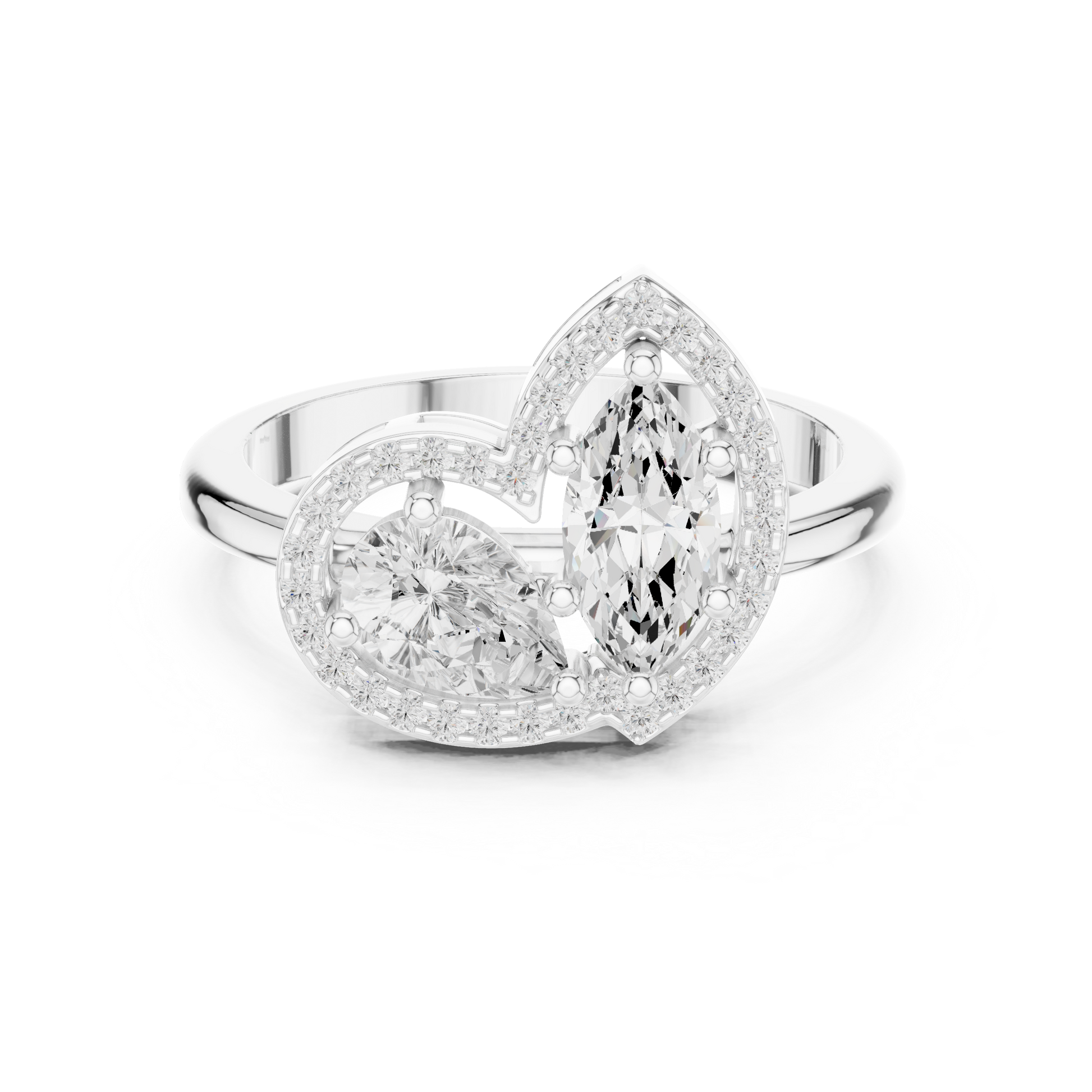 Mixed Shape Lab Grown Diamond Halo Ring