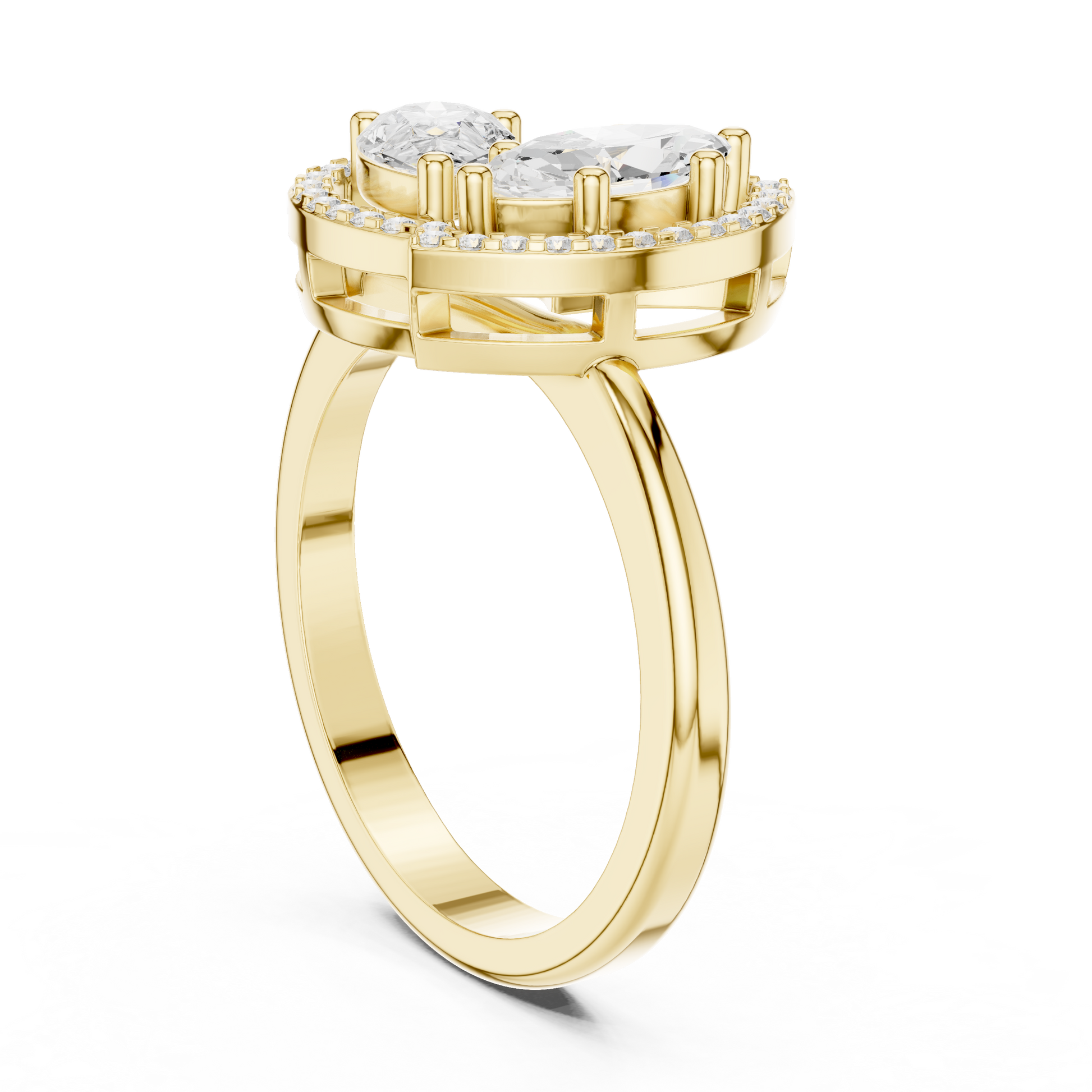 Mixed Shape Lab Grown Diamond Halo Ring