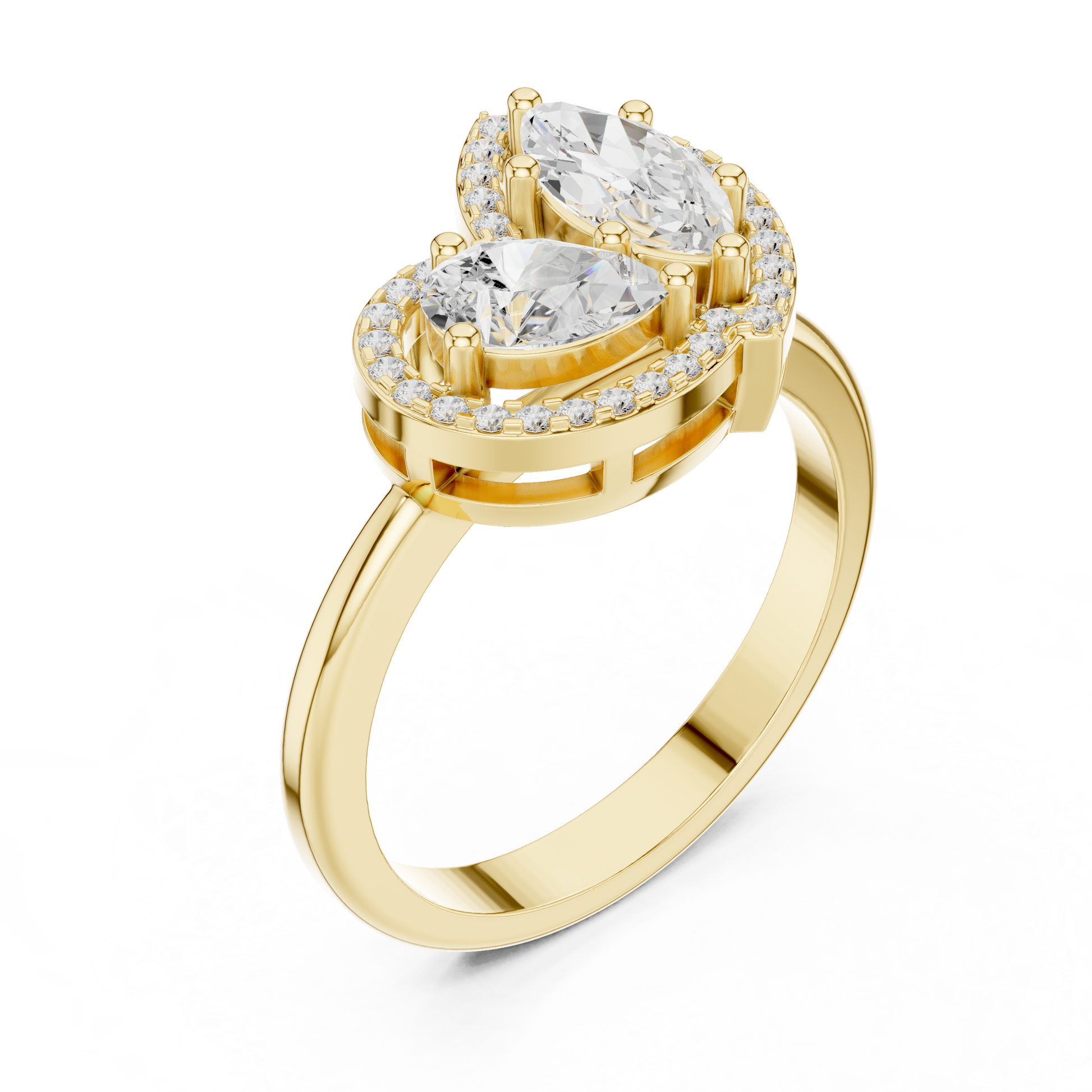 Mixed Shape Lab Grown Diamond Halo Ring