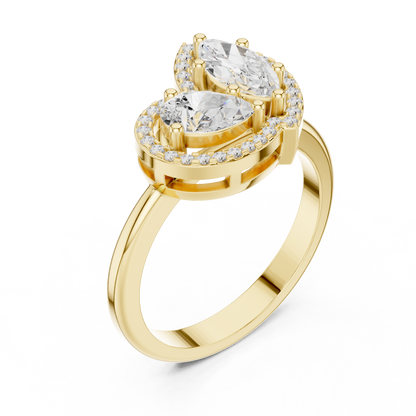 Mixed Shape Lab Grown Diamond Halo Ring