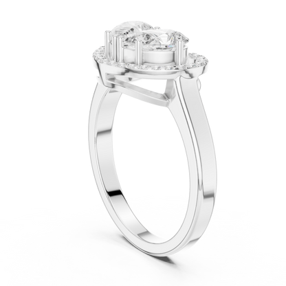Mixed Shape Lab Grown Diamond Halo Ring