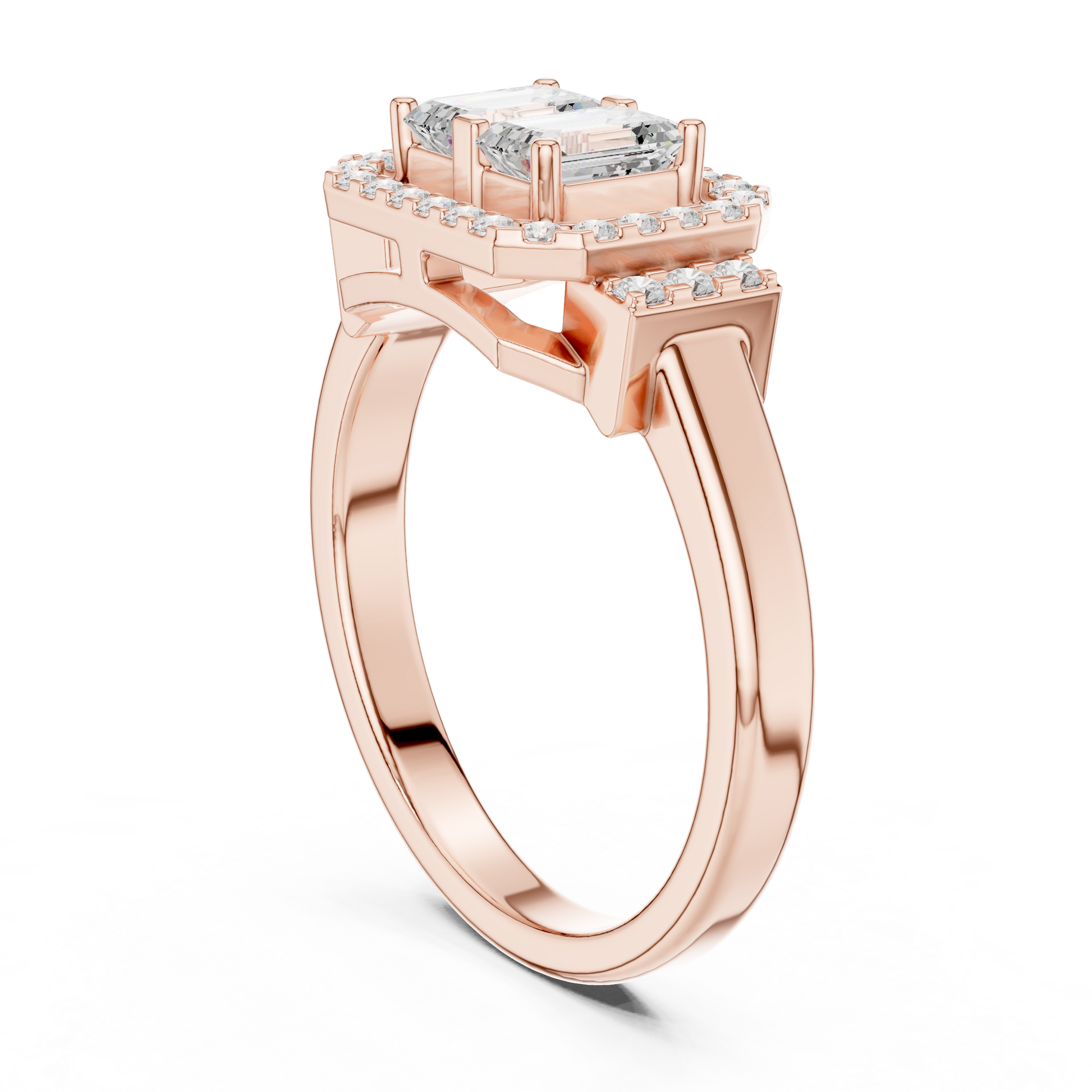 Mixed Shape Lab Grown Diamond Halo Ring