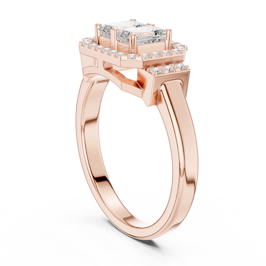 Mixed Shape Lab Grown Diamond Halo Ring