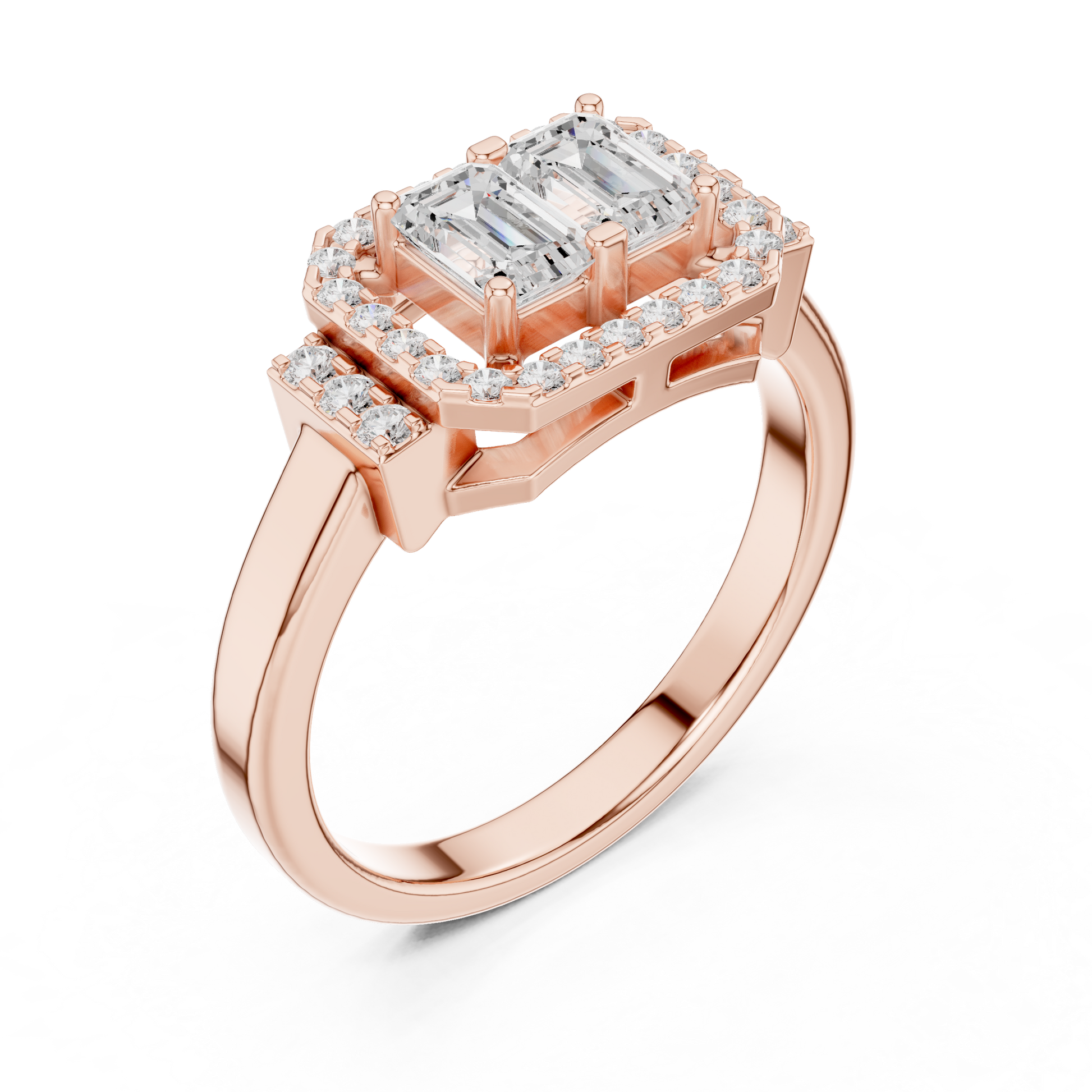 Mixed Shape Lab Grown Diamond Halo Ring