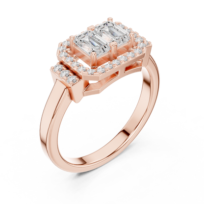 Mixed Shape Lab Grown Diamond Halo Ring