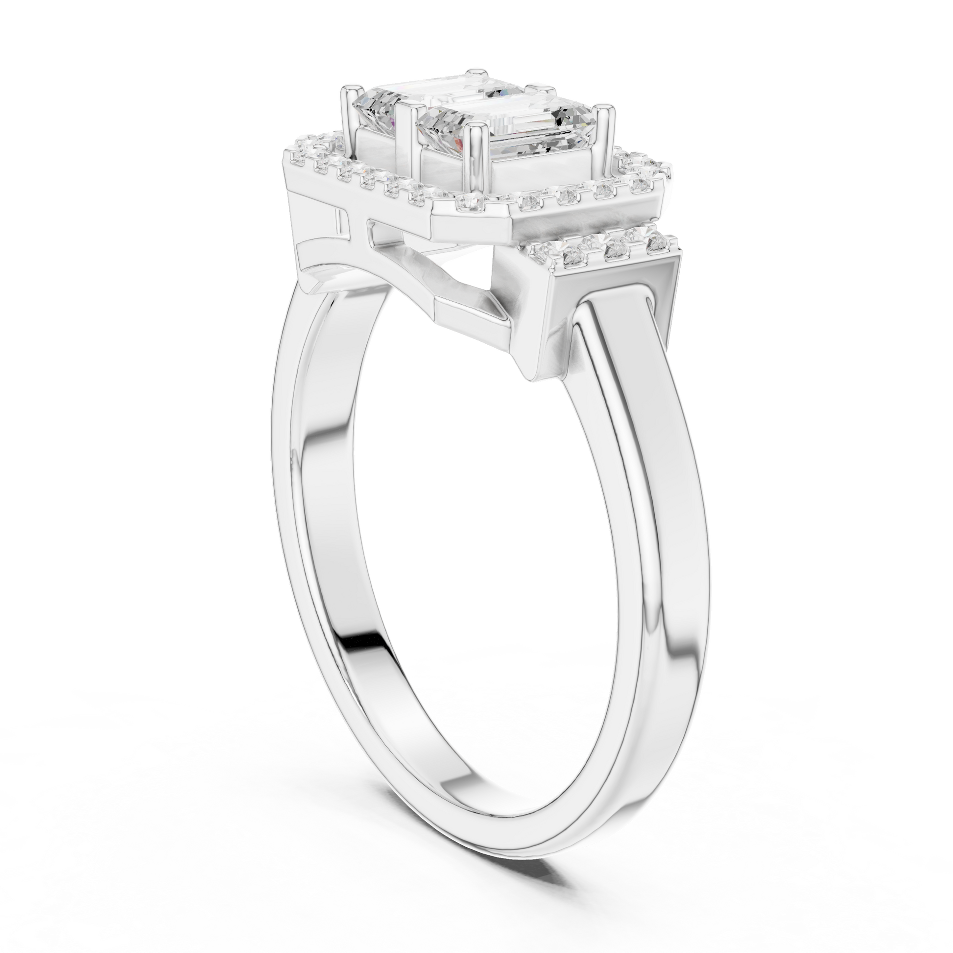 Mixed Shape Lab Grown Diamond Halo Ring