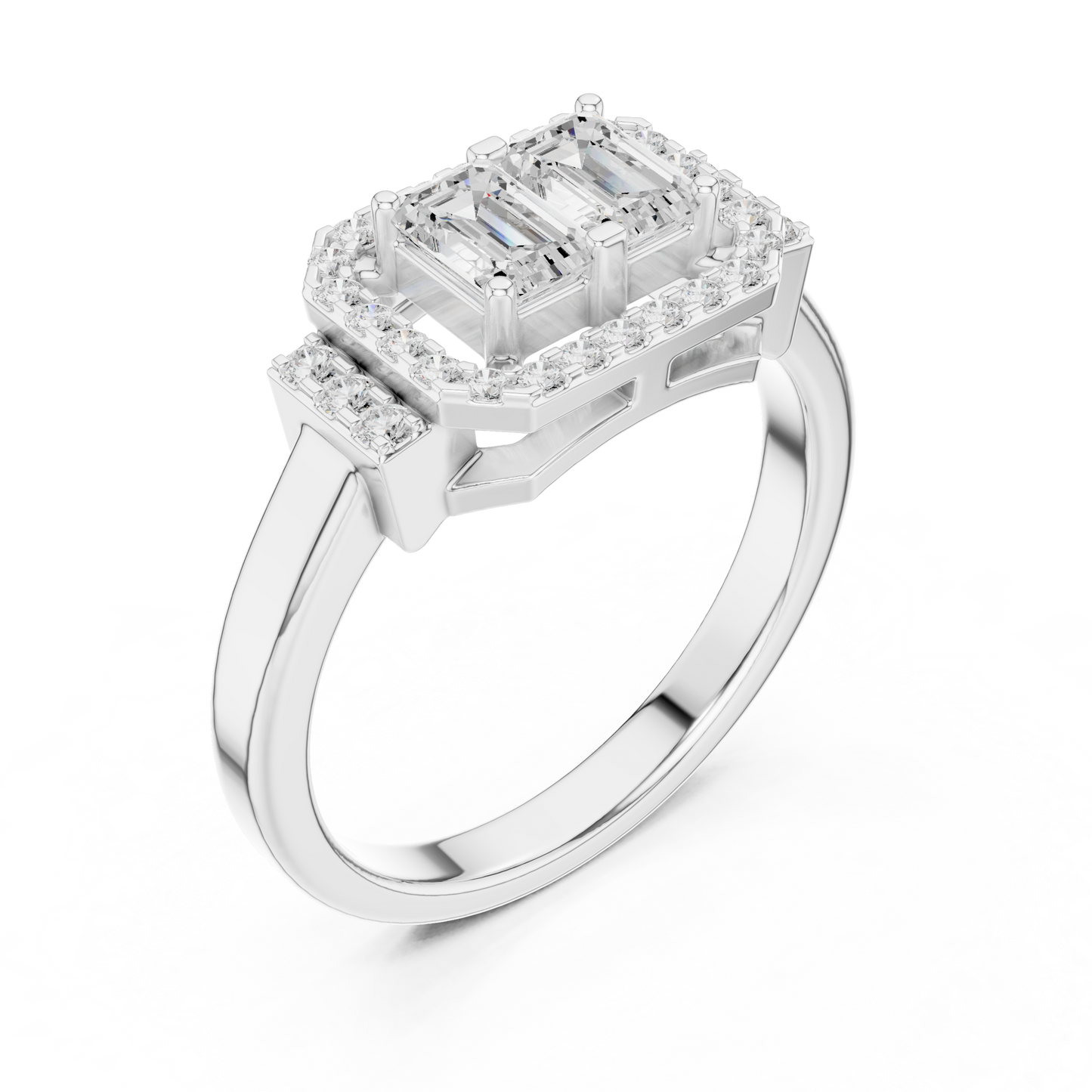 Mixed Shape Lab Grown Diamond Halo Ring