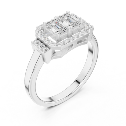 Mixed Shape Lab Grown Diamond Halo Ring