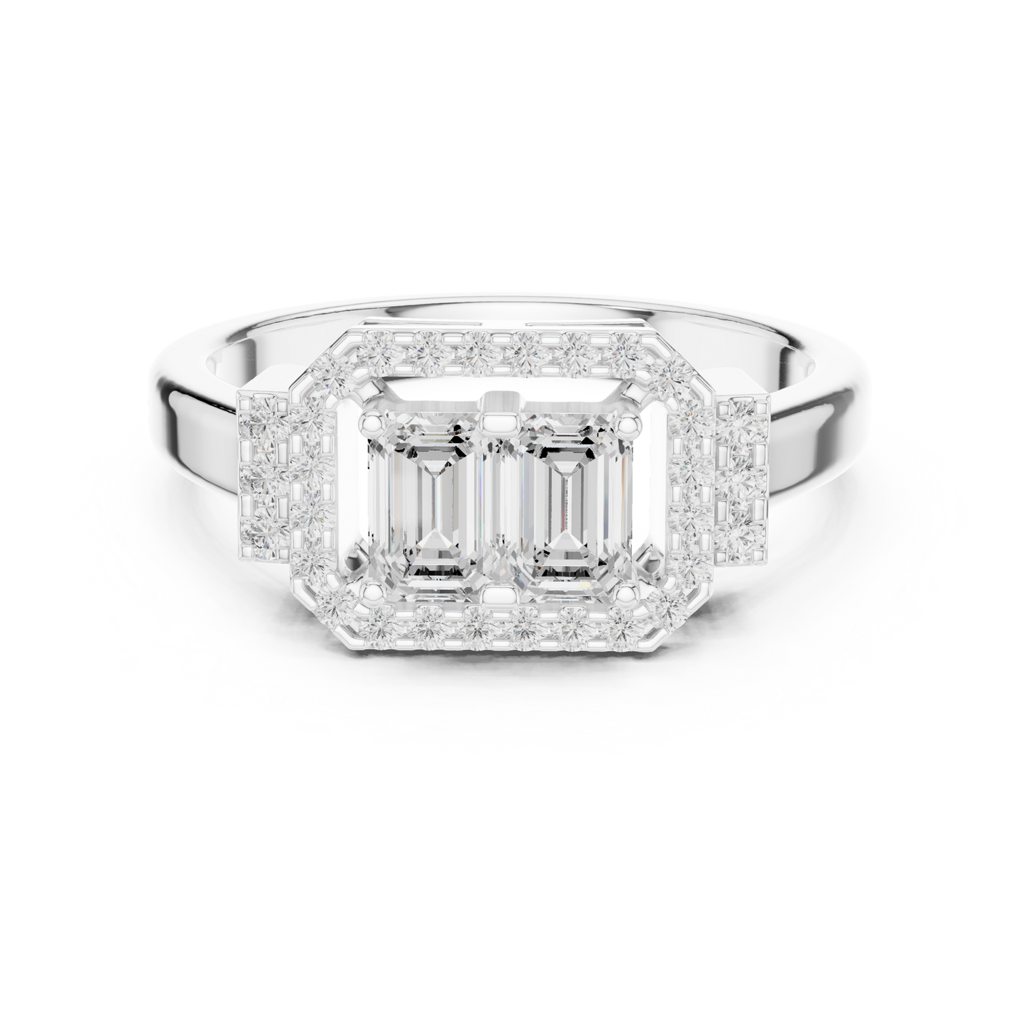 Mixed Shape Lab Grown Diamond Halo Ring