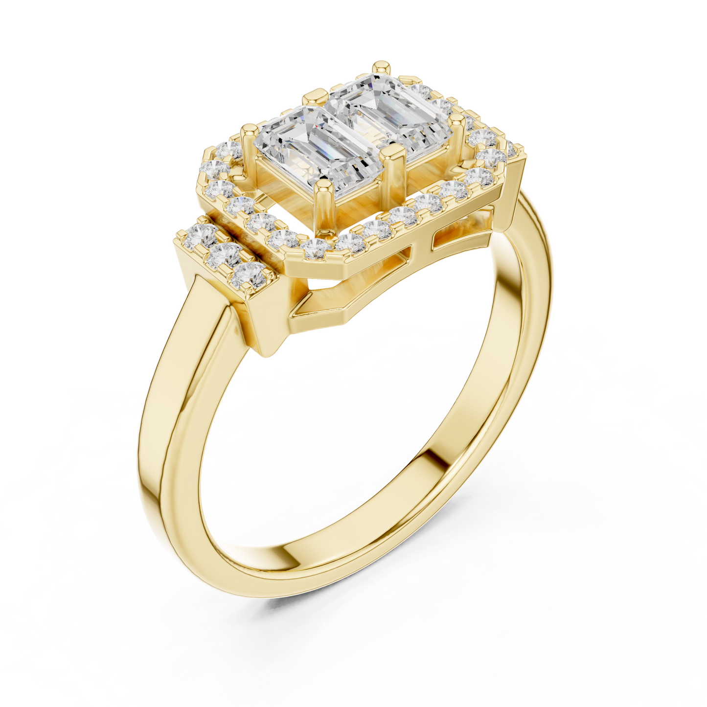 Mixed Shape Lab Grown Diamond Halo Ring